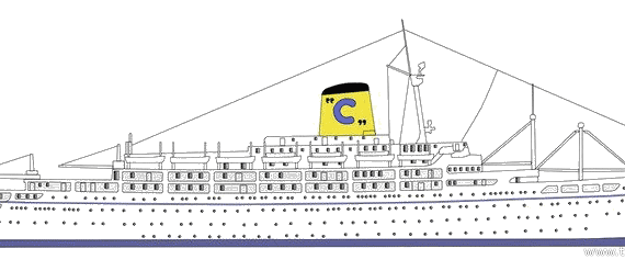 Корабль SS Federico Costa [Ocean Liner] (1958) - чертежи, габариты, рисунки